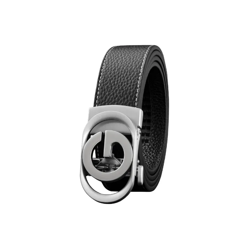 LUCKY LION Luxe Automatic Buckle Genuine Leather Business Pants Belt Top Grain Cow Leather Belts Men's Width 3.5cm-2