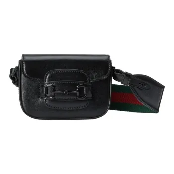 GUCCI Horsebit 1955 Leather Shoulder Bag, Crossbody Bag, Handbag Extra Mini Women's Black