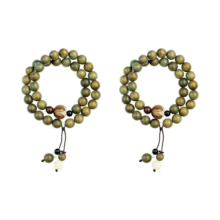 Strange Snow Green Sandalwood Wooden Bracelets Unisex-18