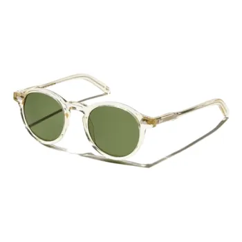 MOSCOT Acetate Round Sunglasses Men's Yellow