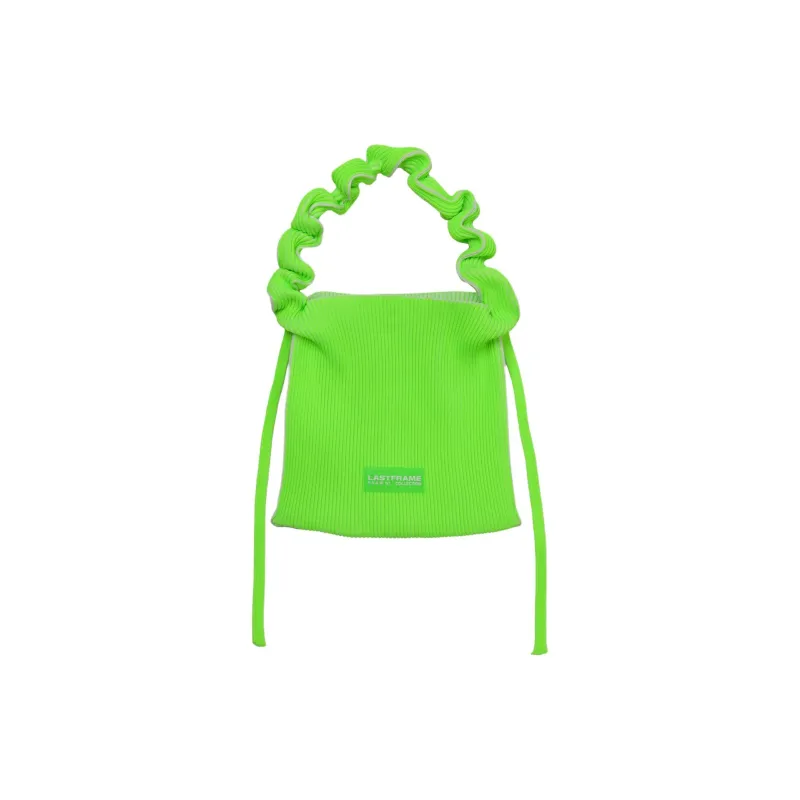 LASTFRAME Recycled Polyester Handbag Unisex Lime Green Ecru-1