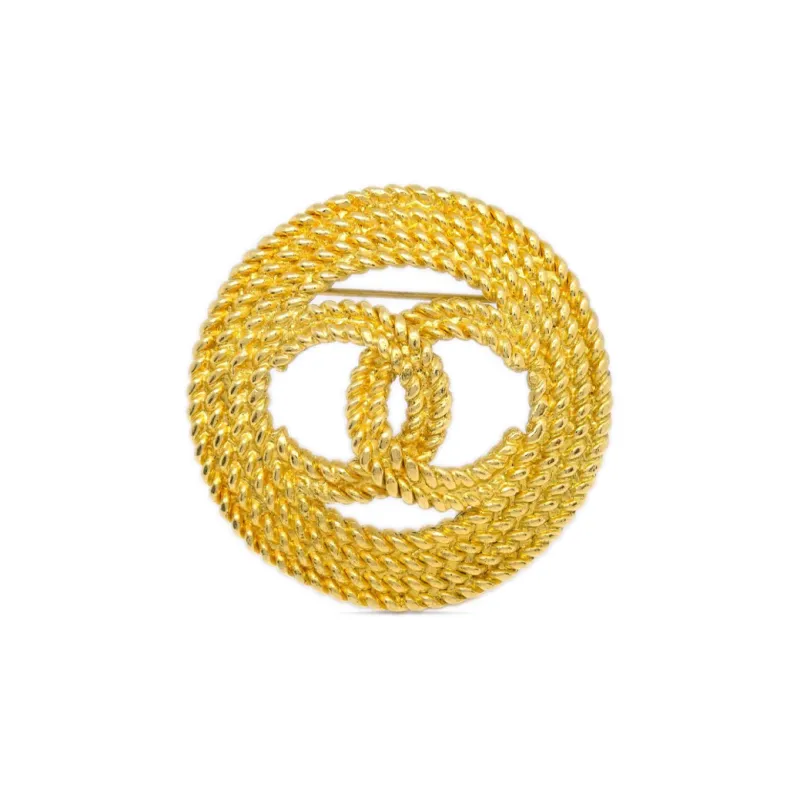 CHANEL 1993 Cc Rope detail Brooch-1