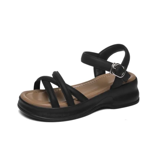 Golden Silk Rabbit One-Strap Sandals Women's