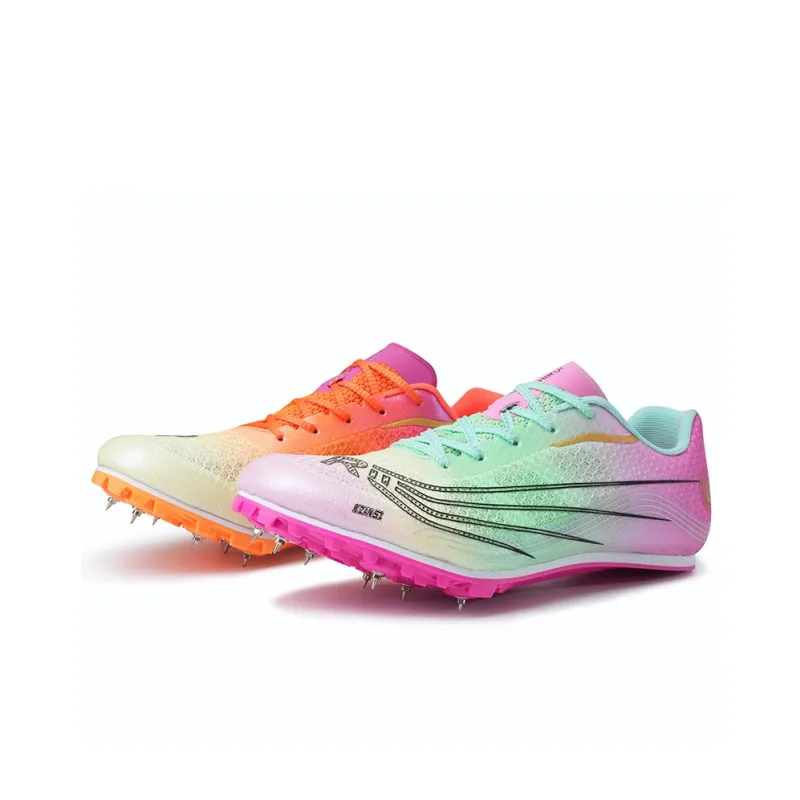 KZANSI Slip-Resistant Breathable Impact-Resistant Low-Top Steel Stud Sprint Running Shoes Unisex-22