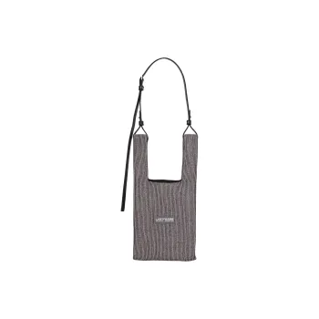 LASTFRAME Recycled Polyester Biodegradable Leather Shoulder Bag Crossbody Bag Small Size Unisex Silver Black