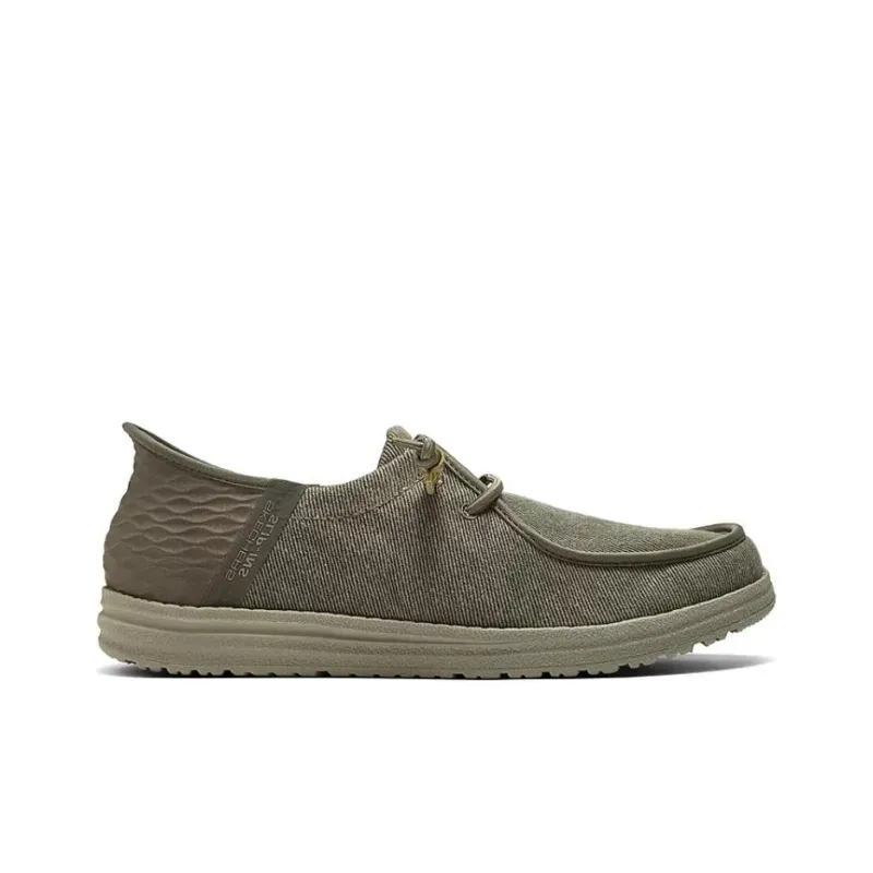 Skechers MENS USA Street Wear Non slip Lightweight Low Top Canvas Shoes Men's Khaki-1