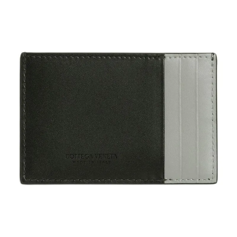 Bottega Veneta Cow Leather Card Holder Men's Dark Green & Agate Gray-1