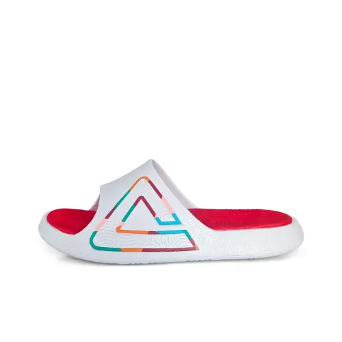 PEAK Slide Slippers Women's All White/Large Red