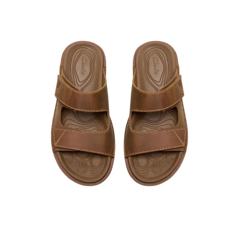 Clarks Quiet Slip-Resistant Abrasion-Resistant Slide Slippers Men's Brown-3