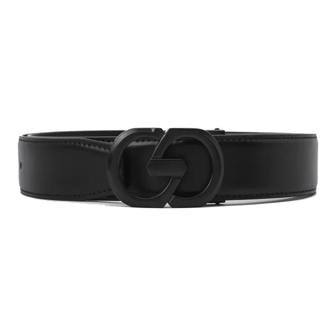 GXG Genuine Leather Business Plate Buckle With Clip, Casual For Young And Middle Aged Leather Belts Men's-1