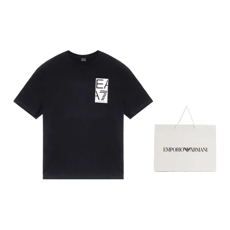 Ea7 EMPORIO ARMANI Logo Printed Crewneck T-Shirt-2