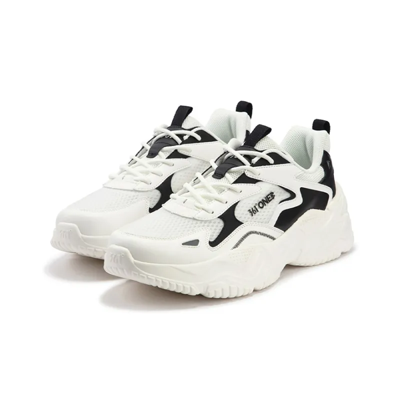 361° Ode MONO Yarn Edition Slip Resistant, Abrasion Resistant, Breathable Low Top Casual Shoes Men's White Black-2