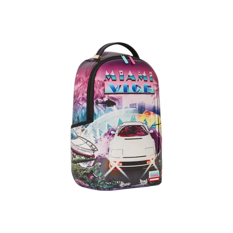SPRAYGROUND Faux Leather Backpack Unisex Purple-1