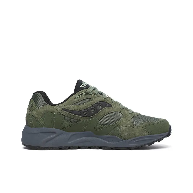Saucony Grid Shadow 2 Cushioning, Wear Resistant Low Top Running Shoes Men's Green Gray-1