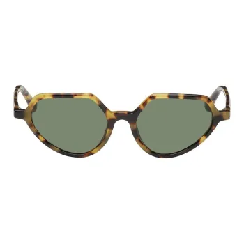 DRIES VAN NOTEN Plate Irregular Shape Sunglasses Unisex Tortoiseshell