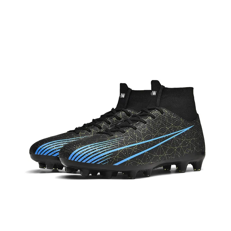 D&W FG Rubber Long Studs Artificial Ground Firm Ground Soft Ground Anti Slip Wear Resistant Soccer Shoes Unisex-2
