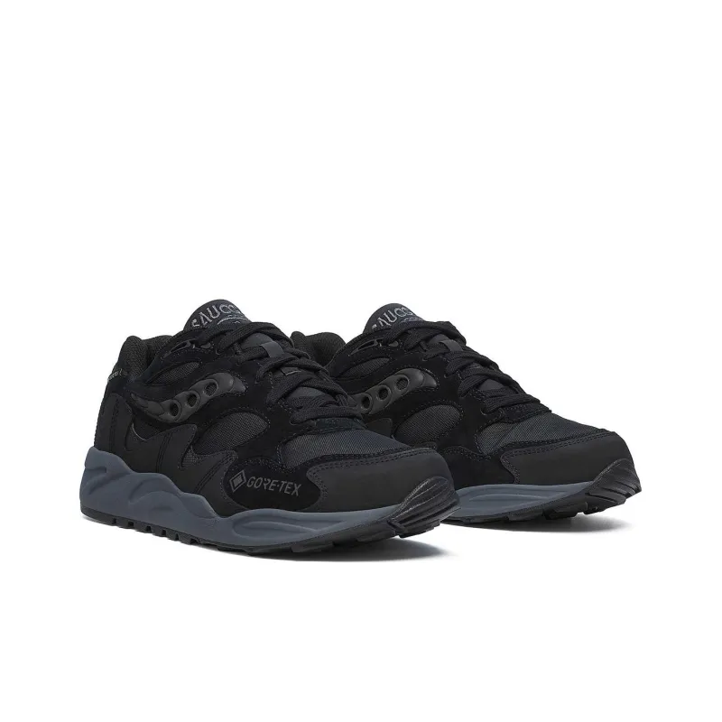 Saucony Grid Shadow 2 Abrasion Resistant Low Top Running Shoes Men's Black-2