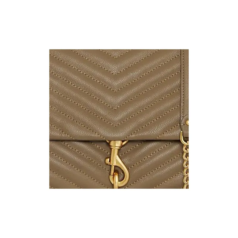 REBECCA MINKOFF Edie Genuine Leather Shoulder Bag Women's Khaki-3