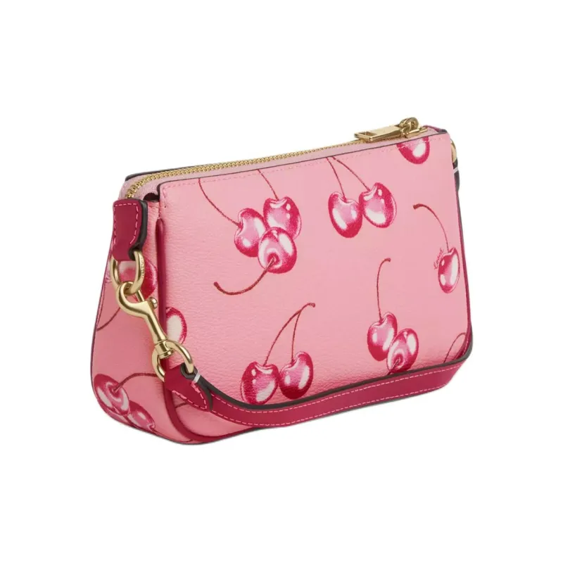 COACH Nolita Coated Canvas With Smooth Leather One Shoulder Handbags Small Size Women's Blossom Pink & Bright Purple-1