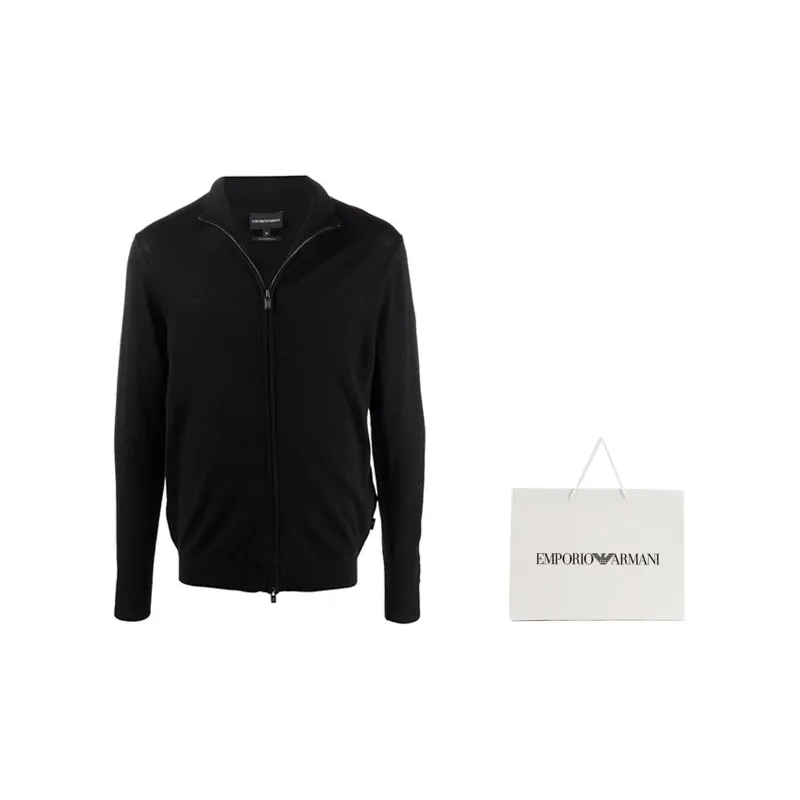 EMPORIO ARMANI High Neck Zipped Cardigan-1
