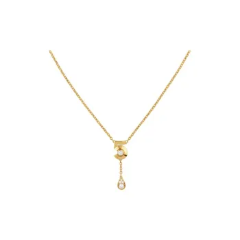 CHANEL 18K Gold Necklaces Unisex Gold