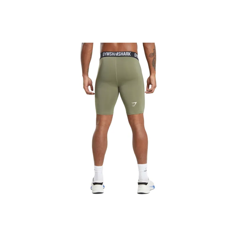 GYMSHARK ELEMENT BASELAYER SHORTS Sports Shorts Men's Green-1