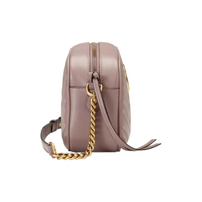 GUCCI GG Marmont Leather Camera Bags Crossbody Bag Shoulder Bag Women's Flesh Pink-3