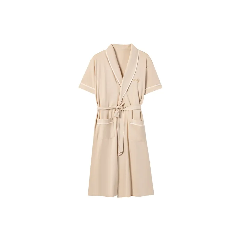 ROUKEER Bath Robes Men's Apricot-0