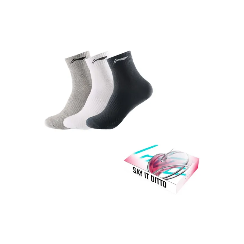 LiNing Mid Calf Socks Unisex 3 Pack-3