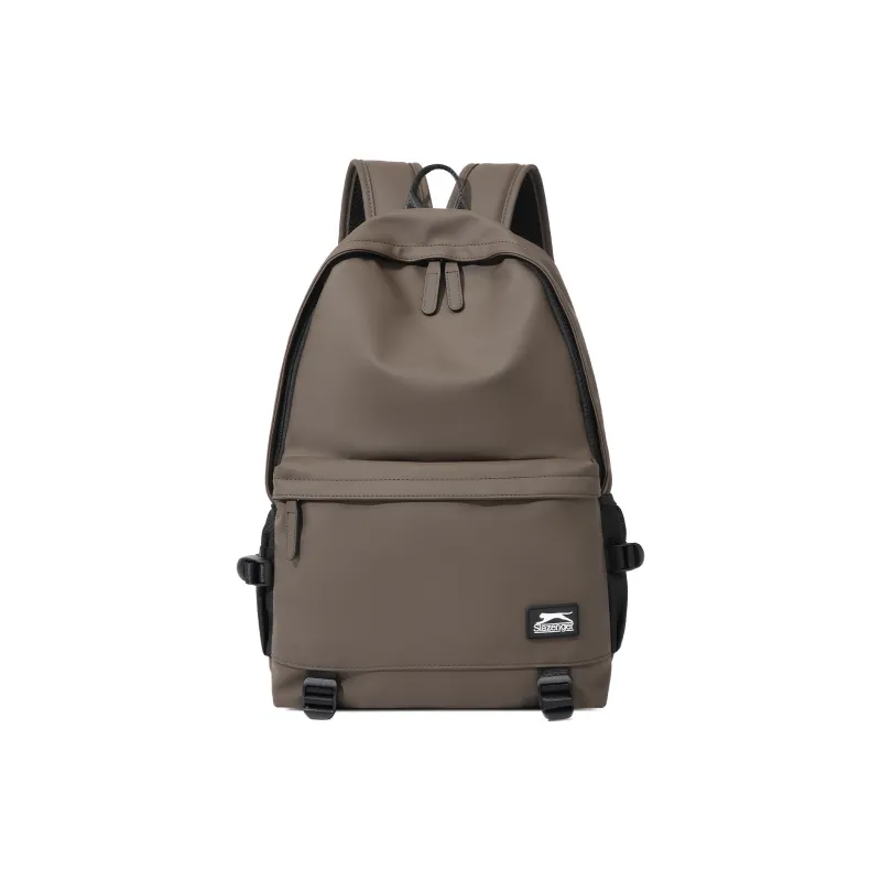 Slazenger Premium PU Backpack Large Size Men's Obsidian Black/Maillard Style Brown-6