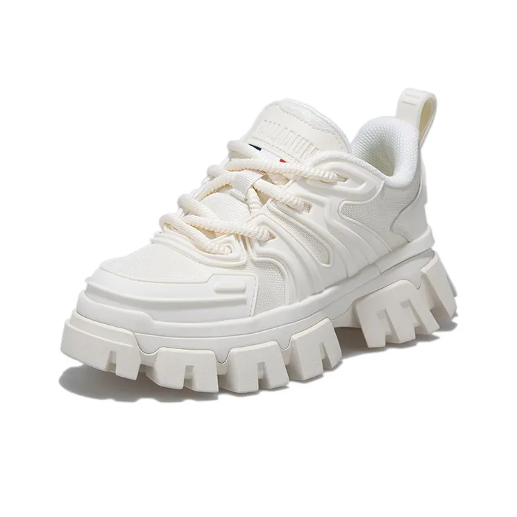 Palladium Anti Slip Wear Resistant Breathable Lightweight Low Top Chunky Sneakers Women's White-2