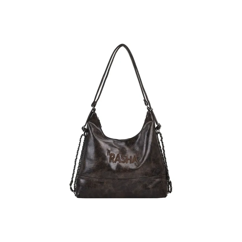 CORE BIRD PU Shoulder Bag Medium Size Women's Black/Coffee-0