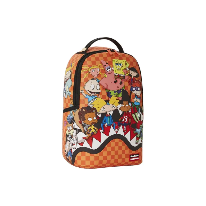 SPRAYGROUND Artificial Leather With Fabric Backpack Unisex Orange-1