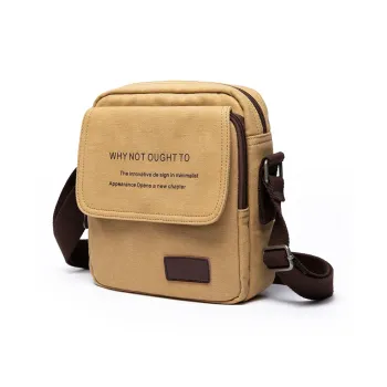 MOYYI Canvas Crossbody Bag Regular Men's Khaki