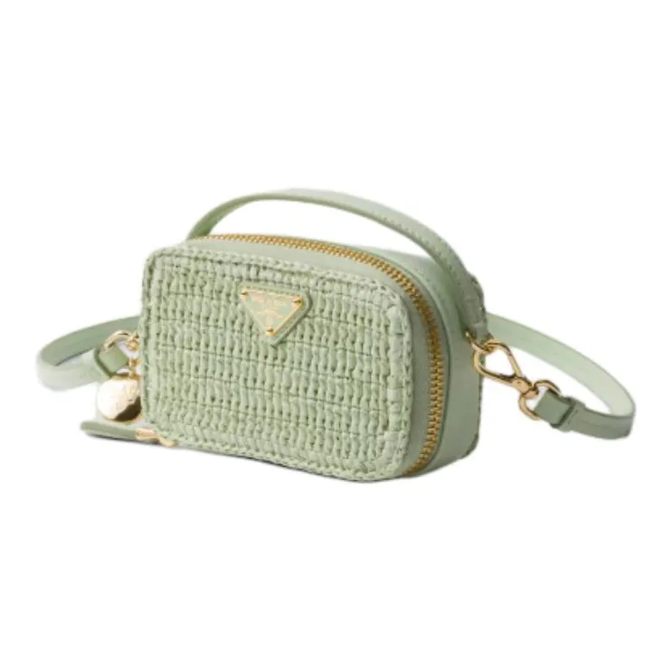 PRADA Leather Crossbody Bag Shoulder Bag Mini Women's Aqua Green-1