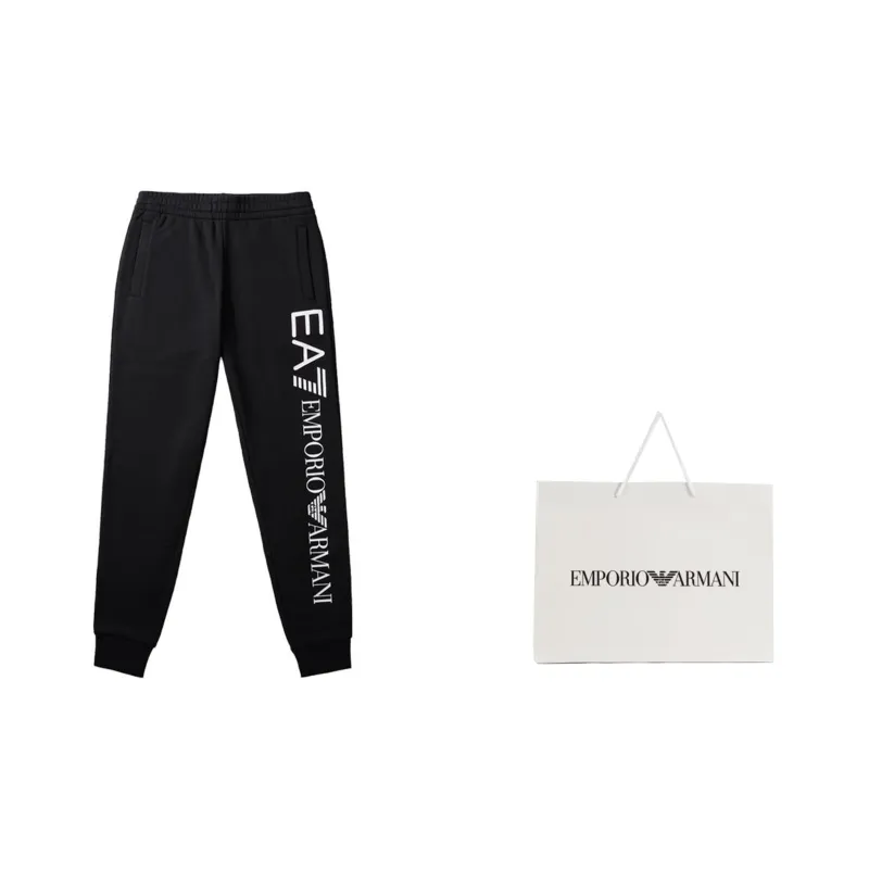 EMPORIO ARMANI EA7 Knitted Sports Pants Men's Black-2