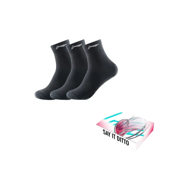 LiNing Mid Calf Socks Unisex 3 Pack-1