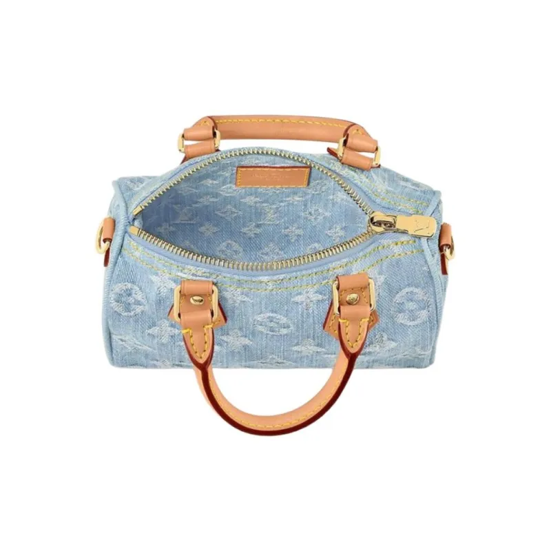 LOUIS VUITTON Nano Speedy Sky Blue Denim-2