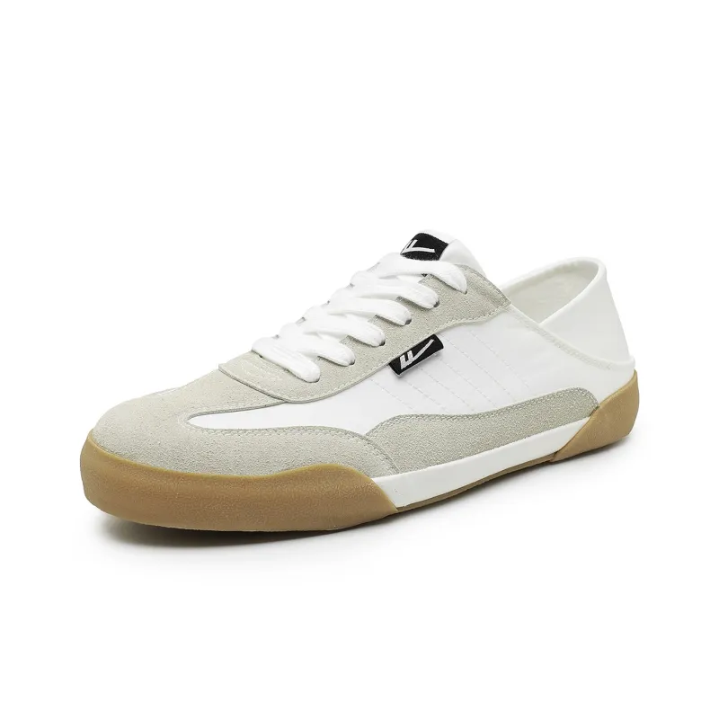Warrior German Army Trainers Anti Slip Wear Resistant Breathable Lightweight Low Top Canvas Shoes Unisex White Gray-2