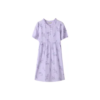 AUTUMNDEER Nightgown Women's Light Purple