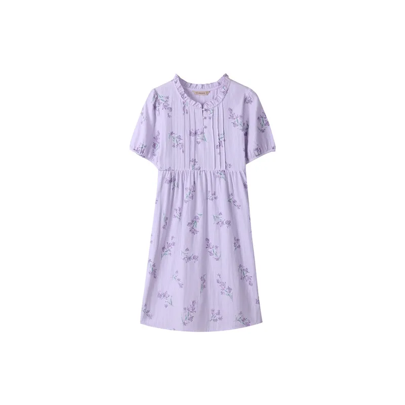 AUTUMNDEER Nightgown Women's Light Purple-0