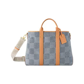 LOUIS VUITTON Weekend Tote Damier Denim 3D Blue Denim