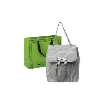 RUIPAI PU Backpack Women's Silver/Ecru/Green/Black