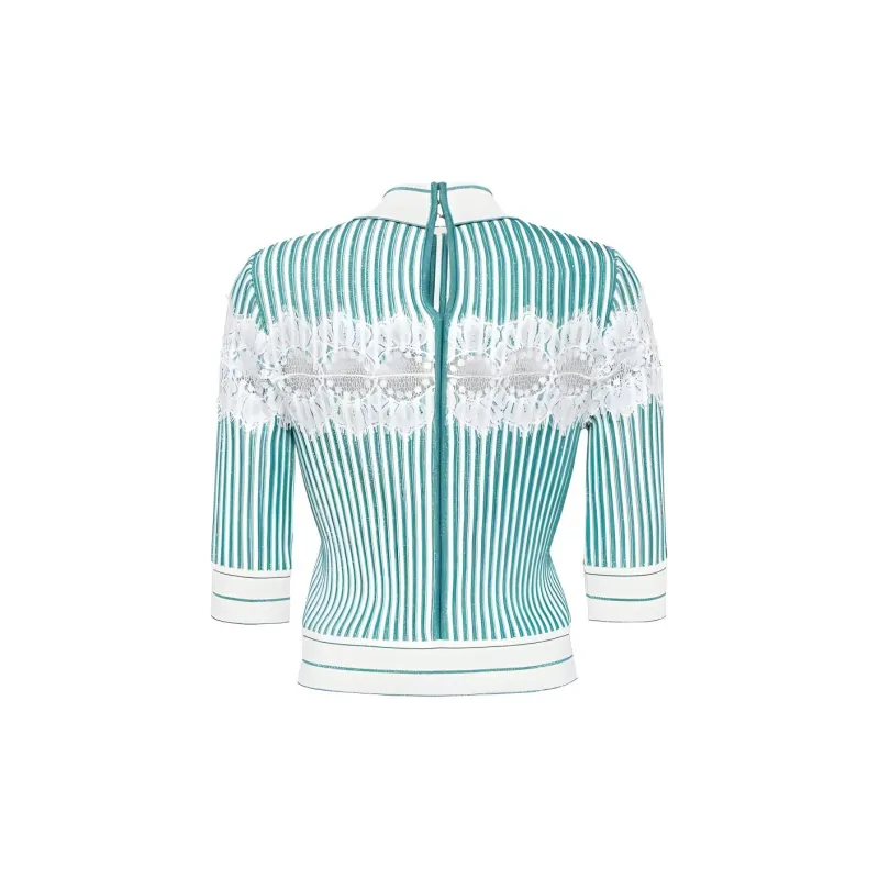 ELIE SAAB Embroidered Knit Cropped Top-1