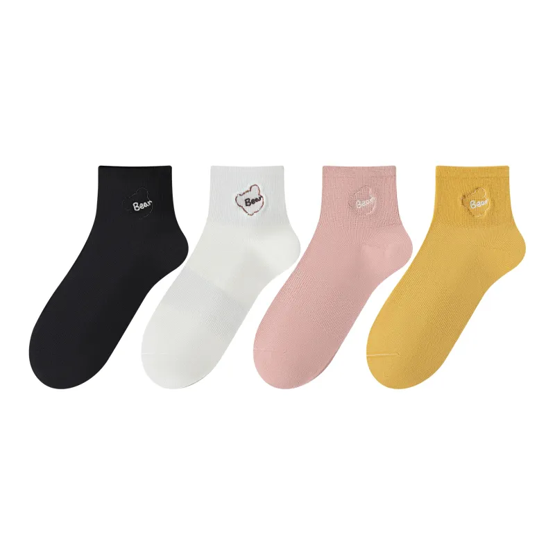 XXLLG Spring And Fall Mid Calf Socks Women's 4 Pack-9
