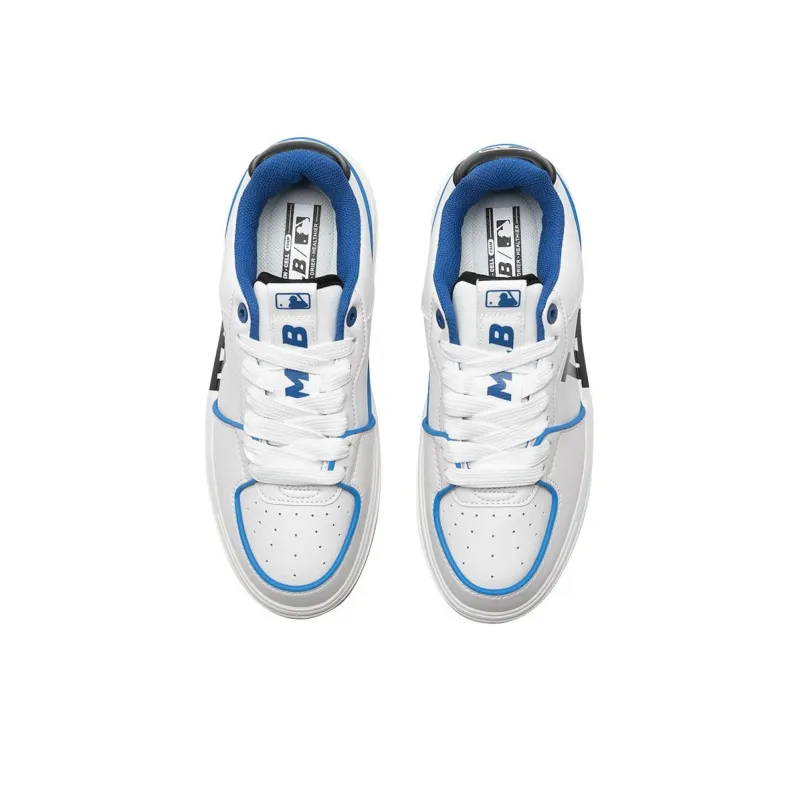 MLB Chunky Liner Anti Slip Wear Resistant Low Top Skateboard Shoes Unisex White Blue Black-3