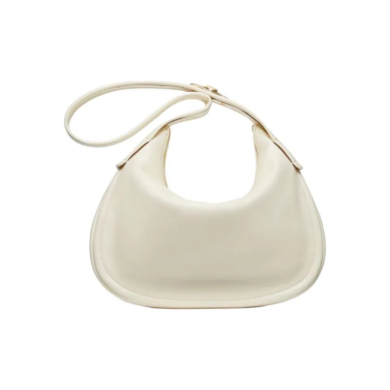 Valentino GARAVANI Small Sheepskin Patchwork Calfskin One Shoulder Handbags Women's Beige-4
