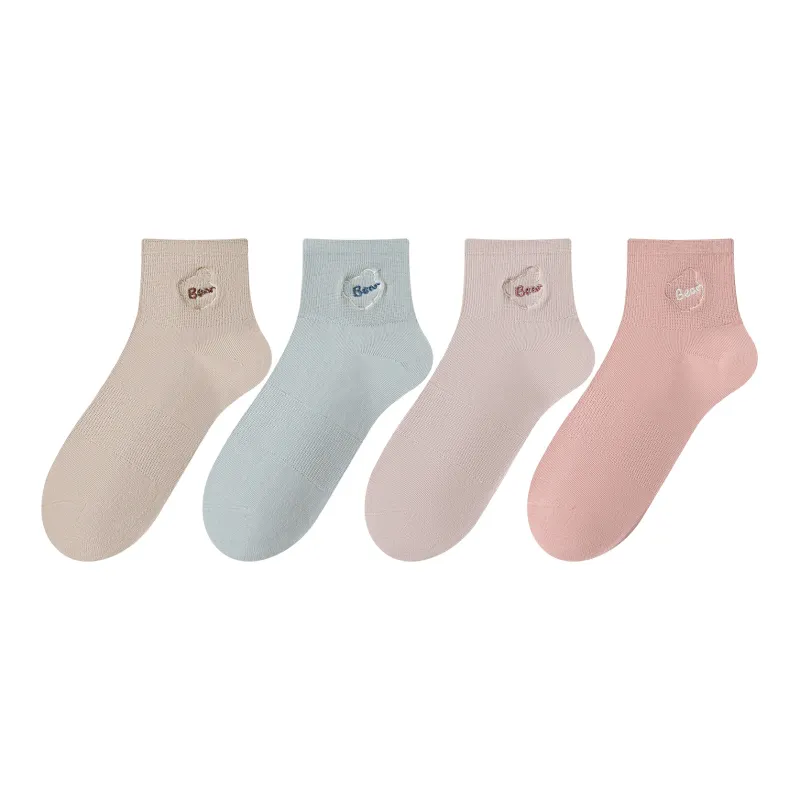 XXLLG Spring And Fall Mid Calf Socks Women's 4 Pack-6