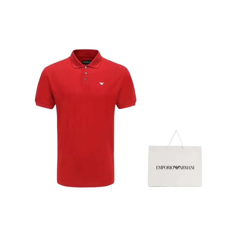 EMPORIO ARMANI Polo Shirt Men's Rose Red-1