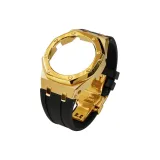 Two-Tone Sanded Gold Case+Black Strap+Gold Butterfly Clasp+Tool